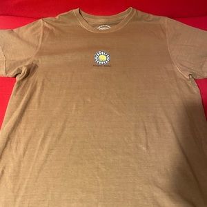 Life is Good T Shirt Women Large Adult Brown Flower Child Outdoors Nature Hike